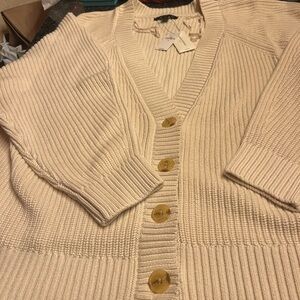 Cream Cardigan with Button Details
